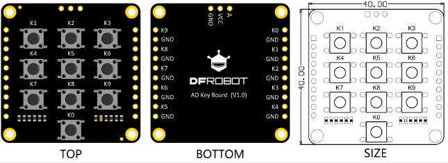 Schematic - DFRobot Fermion: ADKey Board -10 Keys (Breakout)